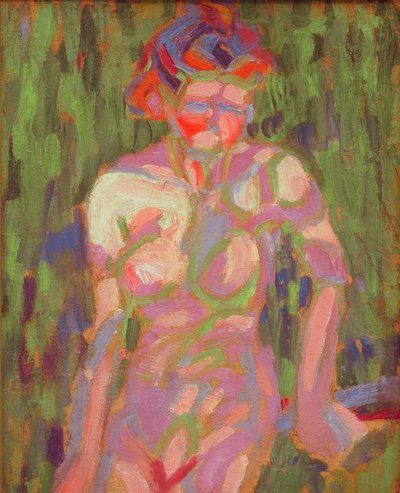 Nacktes Mädchen mit Zweigschatten von Ernst Ludwig Kirchner